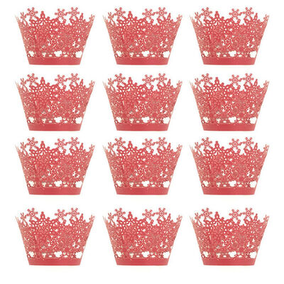 

12Pcs Set Little Vine Lace Cut Cupcake Wrapper Liner Baking Cup Hollow Paper Cake Cup Diy Baking Fondant Cupcake