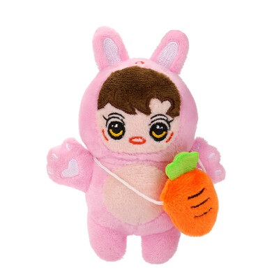 

YIWULACarrot Girl Boys Plush Soft Doll Keychain Clip Keyring Hip Hop Stuffed Toy