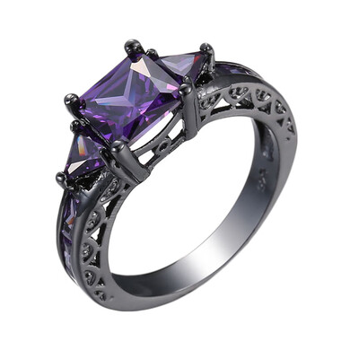 

Zircon Ring Zircon Purple Ring 2019 New Ring Ladies Fashion Excellent Accessories Latest Black Hot