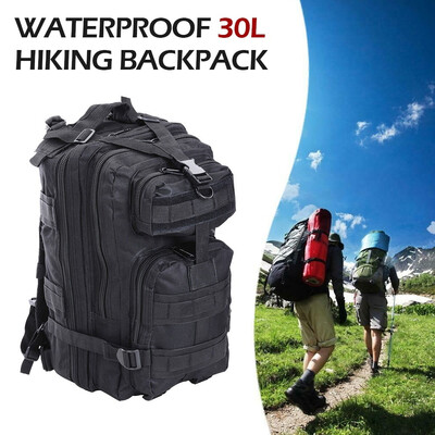 

New Black Waterproof 30LOxford Hiking Backpack Bag