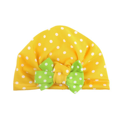 

New Baby Cotton Hat For Girls Boys Newborn Dot Printed Bowknot Hats Accessories Photography Props