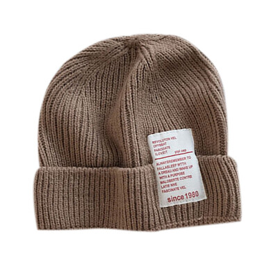 

Winter Warm Newborn Boys Girls Cute Autumn Winter Warm Kids Baby Letter Print Hats Wool Hemming Caps