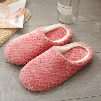

Jacquard Soft Bottom Cotton Slippers Suede Non-slip Cotton Slippers Indoor Cotton Slippers Winter Warm Home Floor Bedroom Shoes
