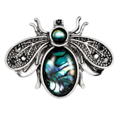 

Fashion Blue Butterfly Brooch Clothes Accessories Gold-color Abalone Shell Insect Brooches Jewelry Pins For Suit Dress