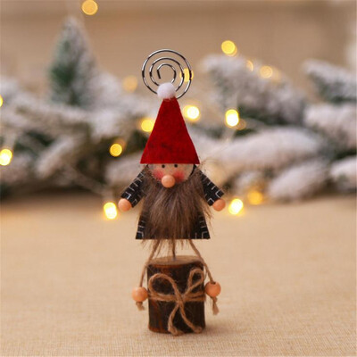 

Gobestart Christmas Decorations Business Card Holder Creative Wood Forest Mans Note Clip