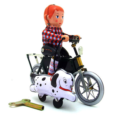 

Siaonvr Tinplate Nostalgic Clockwork Chain Toy Photography Props Nostalgic Bicycle