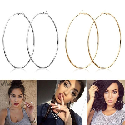 

New Fashion 9cm10cm Earrings Large Metal Thin Hoops Earrings Girls jewelry