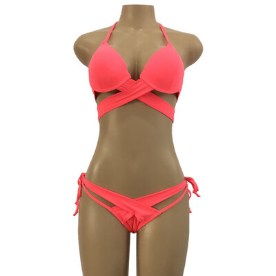 

2019 Bra Brief Sets Push-up Padded Bra Swimsuit Bathing Sexy Women Bikini Set Mid Waist Swimwear Women