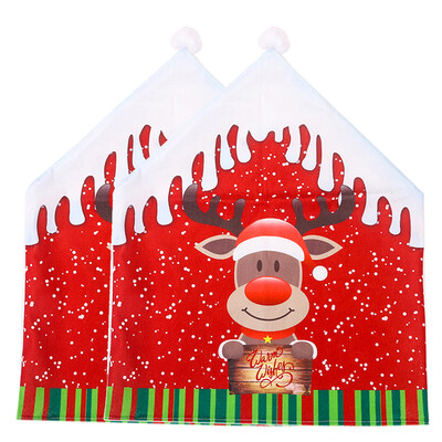 

Toponeto 2pc Christmas Decoration Chair Covers Dining Seat Santa Claus Home Party Decor