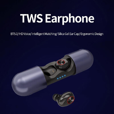 

V8 TWS Earphone BT50 HD Voice Intelligent Matching Silica Gel Ear Cap Ergonomic Design Headset