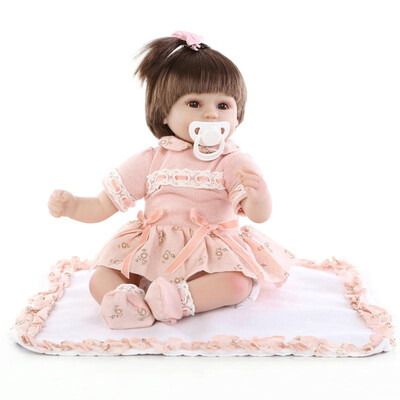 

Toddler Pacifier 15in Reborn Baby Rebirth Doll Kids Gift Cloth Material Body Synthetic Hair Baby Reborn G6P8K6L8