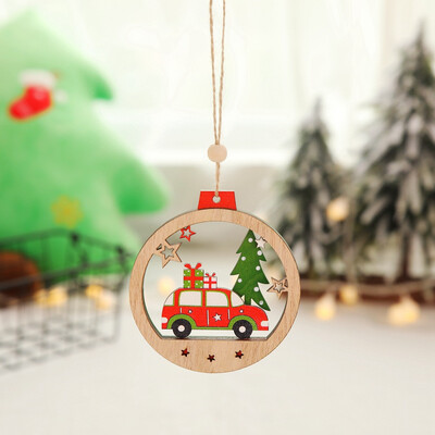 

Tailored Christmas Tree Wooden Round Pendant Color Wooden Car Christmas Ornaments
