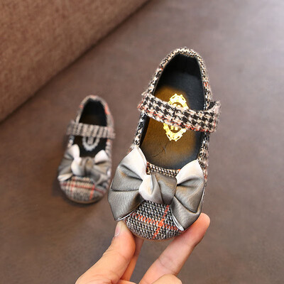 

Kids Girls Shoes Spring Plaid Pattern Princess Shoes For Girl Children Flats Shoes 1-35Y