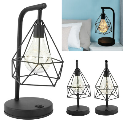 

Retro Iron Art Minimalist Hollow Table Lamps Reading Lamp Night Light Bedroom Desk Lighting Home Decoration