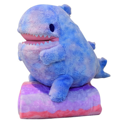 

Gobestart Rabbit Plush Gradient Dinosaur Pillow Air Conditioner Blanket Home Decoration