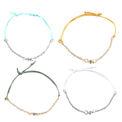 

Fashion Multi-Color Rope Knotted Diamond 4-Piece Bracelet Female