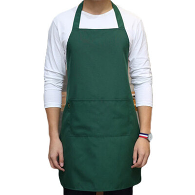 

Fashion Solid Color Pocket Unisex Kitchen Cafe Work Clothes Protective Apron