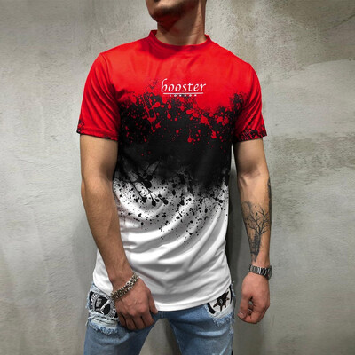

Toponeto Mens Summer Letter Print Slim Fit Round-Neck Short Sleeve Top Shirt Blouse