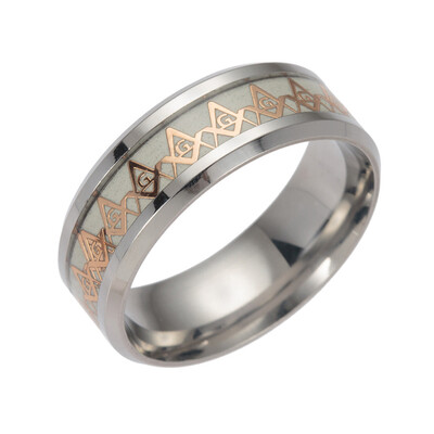 

2019 New Fashion Europe&The United States Retro Domineering Personality Luminous Men Ring Titanium Steel Jewelry Gift