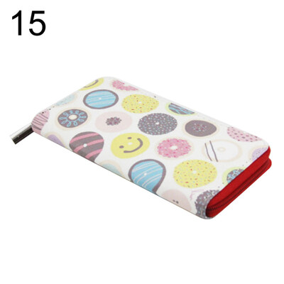 

Women Fruits Heart Flamingo Printed Long Wallet Clutch Purse Card Phone Holder