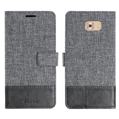 

Goowiiz Phone Case For Samsung Galaxy C5 ProC7 ProC9 ProJ7 Max Fashion Canvas Leather Wallet Full package flip Holder Stand