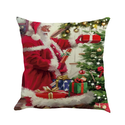 

Tailored Christmas Cotton Linen Sofa Car Home Waist Cushion Cover Throw Pillow Case