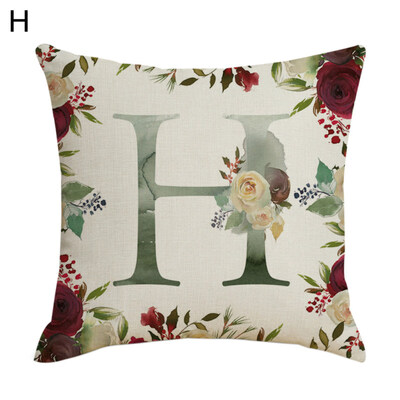 

Letter Alphabet Flower Pillow Case Cushion Cover Sofa Bed Car Cafe Office Decor
