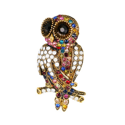

Fashion Multicolor Owl Brooch Diamond-studded Clothing Hand-pin Fashion Clothing Accessories