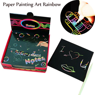 

YIWULAMagic Scrape Painting Paper Art Rainbow Learning Education Toys