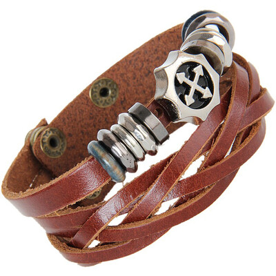 

New Men Women Punk Drip Cross Braided Cowhide Leather Belt Couple Leather Bracelet Gifts