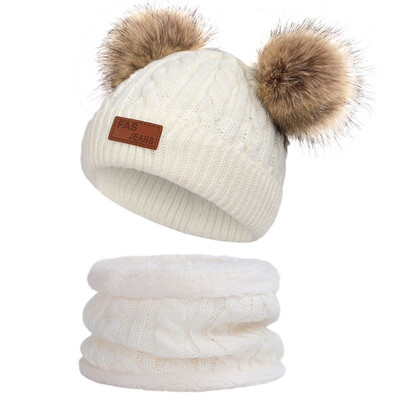 

Toddler Kids Baby Boy Girl Winter Warm Knitted Crochet Beanie Hat Cap Scarf Sets