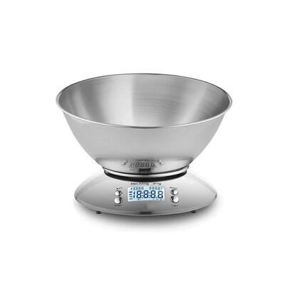 

Backlight LCD Display High Accuracy Stainless Steel Digital Kitchen Scale With Removable Bowl Temperature Sensor And Alarm Timer