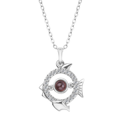 

925 Sterling Silver 12 Constellations Projection Necklaces Charm Chain Collar Birthdays Christmas Jewelry