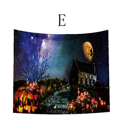 

Toponeto Castle Skull Ghosts Pumpkin Head Halloween Theme Tapestry