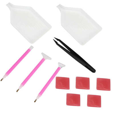 

11pcs DIY Diamond Painting Set Rhinestone Cross Stitch Embroidery Pen Tools Kit Crystal Painting Drilling Tools