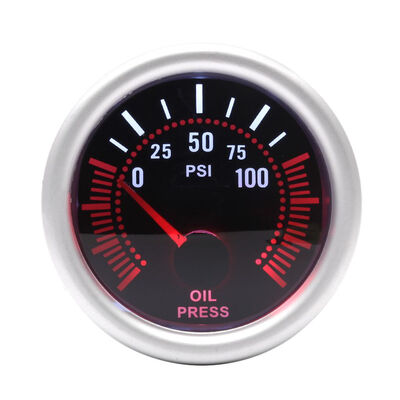 

Durable Black Dial Red Point 52mm Universal 12V LED Smoke Len 0-100psi Oil Press Gauge Meter