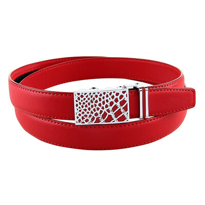 

BPSTAR Womens Automatic Buckle Genuine Leather Ladys Ratchet Holeless Belt Business High Quality Womens Real Belt for Pants