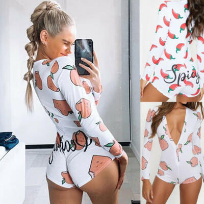 

Womens Plunge V Neck Bodycon Sleepwear Bodysuit Shorts Romper Dress Leotard Top