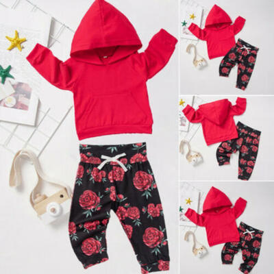 

Toddler Kid Boy Girls Clothes Hooded Top Sweatshirt Pants Tracksuit Outfit Set