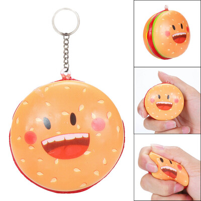 

YIWULASquishies Kawaii Hamburger Slow Rising Cream Scented Keychain Stress Relief Toys