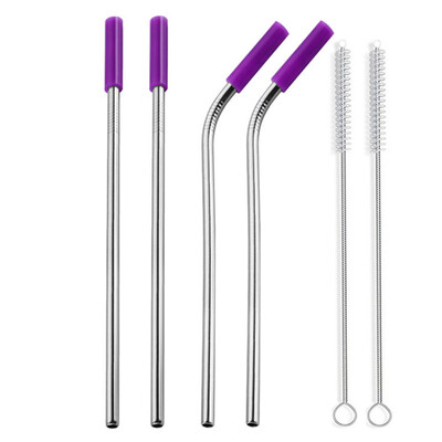 

Toponeto Reusable Stainless Steel Metal Drinking Straws With Cleaning Brushes