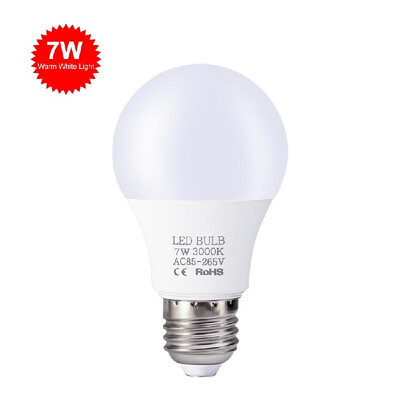 

7W LED Bulbs E27 Light Bulbs Energy Saving White Light 6000-6500K High Brightness Lamp for Bedroom Living Room 85V-265V
