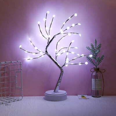 

〖Follure〗White LED With 60 White Snowflake Table Lamp For Home Decoration Wedding Bedroom