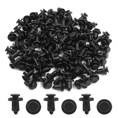 

100PCS Black Plastic Rivet Car Fender Bumper Push Pin Clips 10mm Hole Replacement for Toyota