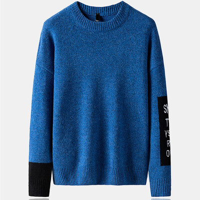 

Toponeto Mens New Fashion Autumn Winter Casual Stitching Color Sweater Thermal T-shirt