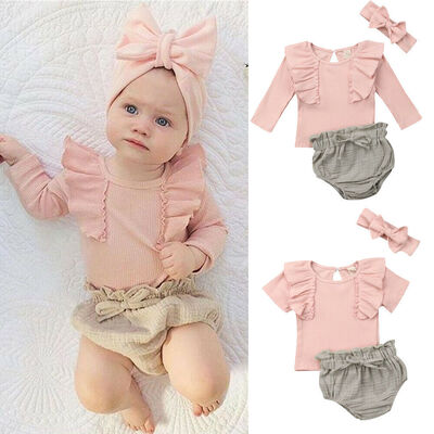 

UK Toddler Baby Girls Clothes Sunflower Stripe Jumpsuit Overall Outfits Sunsuit