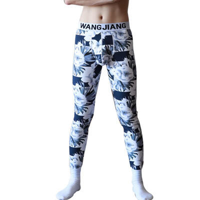 

Mens Sleep pants Bottoms Sleepwear Men Thin Print Home Warm Autumn Cotton Soft Underwear Breathable Long Cotton Nightwea