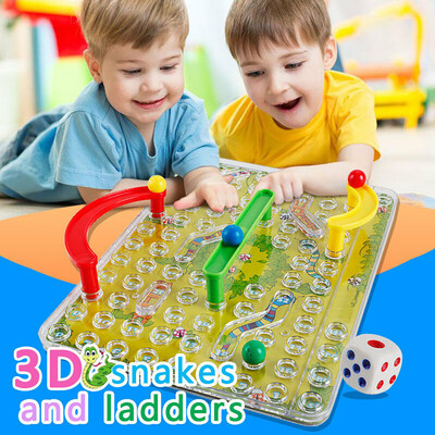 

〖Follure〗Traditional 3D Snakes Ladders Family Board Game Toy For Kid Gifts Night Fun