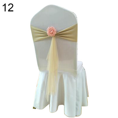 

1050Pcs Faux Rose Flower Organza Chair Sash for Wedding Events Party Decor