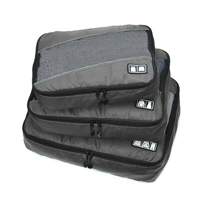 

Gobestart 3 Pcs Nylon Unisex Packing Cubes Clothes Luggage Travel Bag Organizers